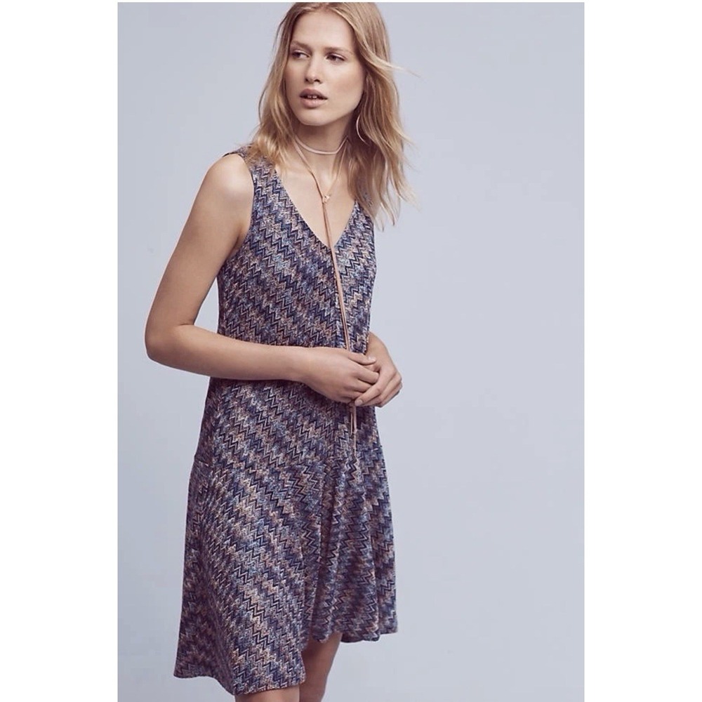 Anthropologie Maeve Westwater Women's Sz XS Drop Waist Sleeveless High Low Dress